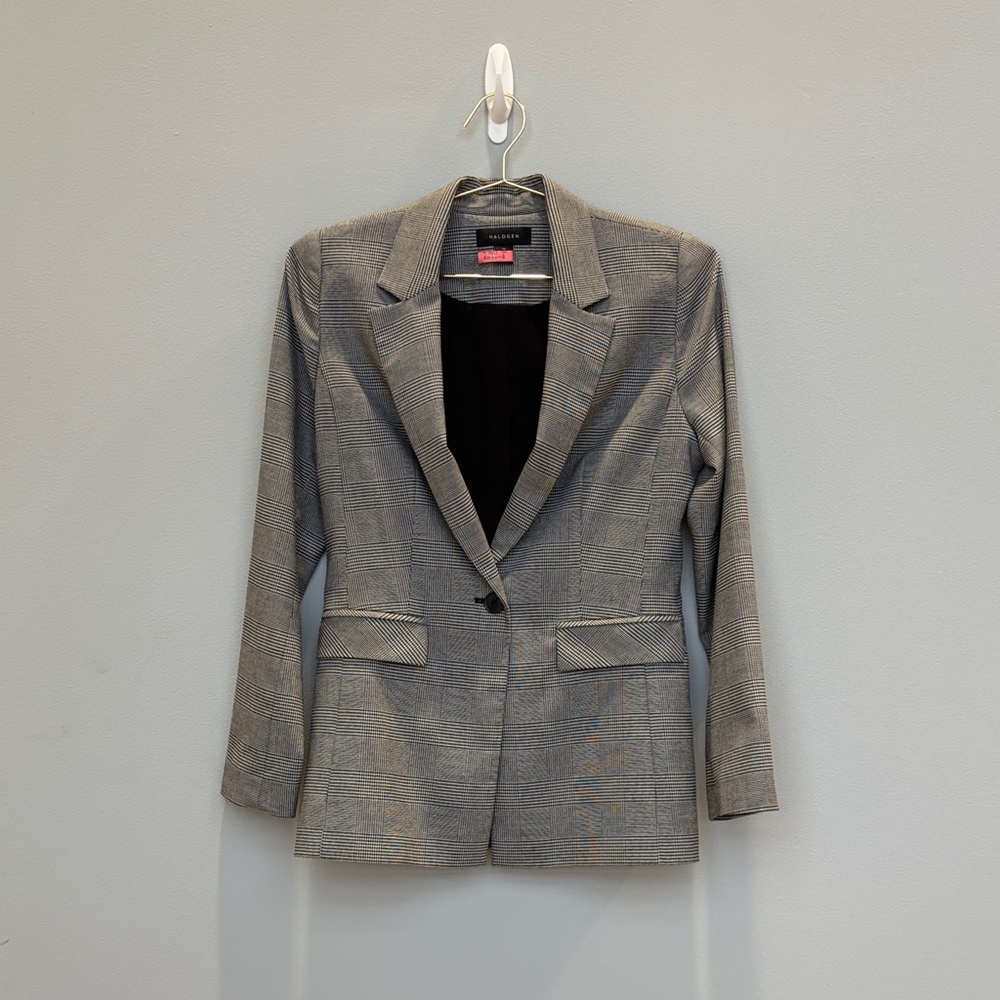 Halogen Classic Gray Checkered Blazer - image 1